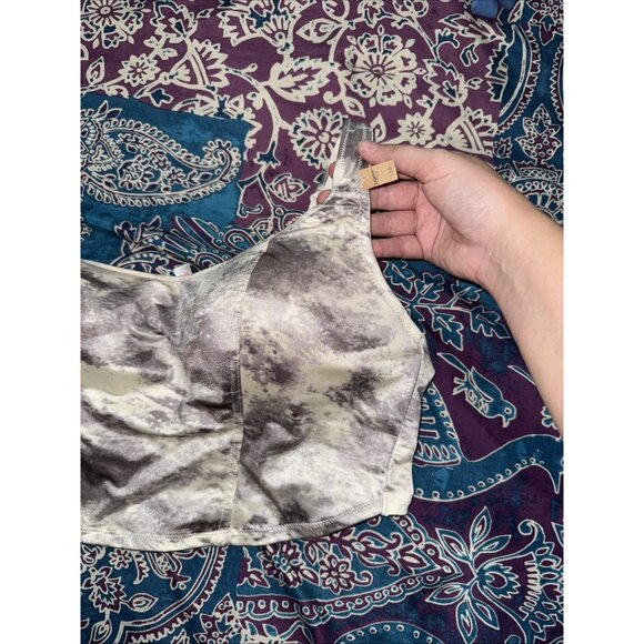 PINK  Victoria Secret Satin Lightly Lined Corset Bra Longline Camo Blur L NWT - Picture 3 of 8